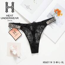 B.V.BLOUSE HeatUnderwear Thong - Black - View 1