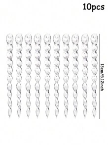 10入組聖誕裝飾懸掛裝飾品透明丙烯酸冰柱子 - 透明 - 查看 2