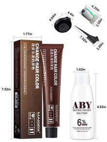 5 Piezas/set Agente De Tinte Para Cabello Azul Para Uso Doméstico O Diario - negro natural - Ver 8