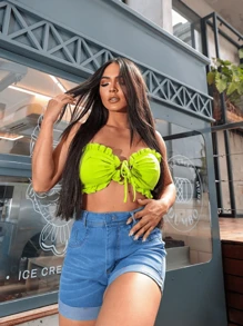 Women Denim Shorts - Màu xanh lam - Xem 2