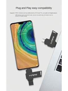 Lenovo Thinkplus MU251 32GB/64GB/128GB/256GB/512GB USB3.0+Type-C Disco U metálico giratório de dupla porta, Transmissão de alta velocidade U Disk