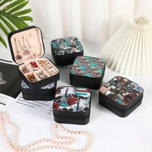 Caja de almacenamiento y exhibición mini para joyas, caja de embalaje de joyas para collares, aretes, anillos, estuche de joyas para boda - Negro - Ver 5