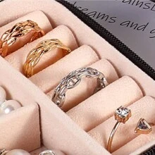 Caja de almacenamiento y exhibición mini para joyas, caja de embalaje de joyas para collares, aretes, anillos, estuche de joyas para boda - Negro - Ver 7
