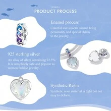 WOSTU 1pc 925 Sterling Silver Heart Shape Wave Letter 'd' Pendant For Summer - Silver - View 9