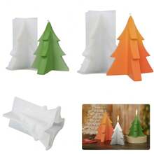 3d Christmas Tree Silicone Mold For Candle, Gypsum, Resin, Dropping Glue, Soap Making With Cedar Design, Holiday Decoration, Party Gift - L - View 6