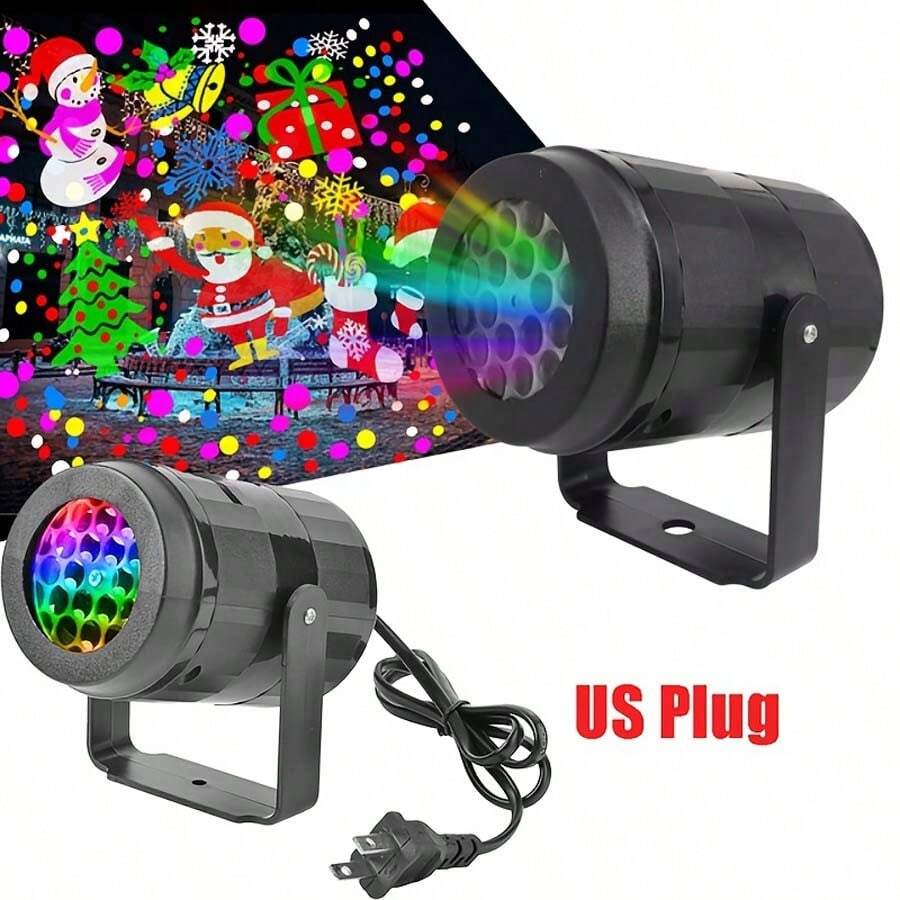 1 piece Snowflake Christmas Laser Projector, Rotating Christmas Pattern LED Stage Lights