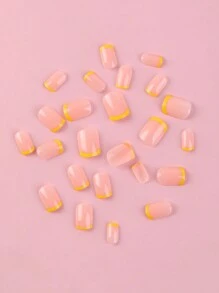 26入組/套長款橢圓形法式假指甲,適用於使用在美甲沙龍 - 粉色 - 查看 3