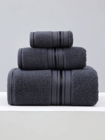 1pc Bath Towel / Hand Towel / Face Towel & 3pcs Set (Bath Towel + Hand Towel + Face Towel) Satin Finish, Thick & Absorbent, Lint-Free, Ideal For Bathroom Use, Face & Body Drying Home Bathroom Decor Back To School For Beauty Salon Home Bathroom Shower Towels For Beauty Salon, Hotel Sports,Home Essentials, Towel, Skin Care Bath Towel Sheet