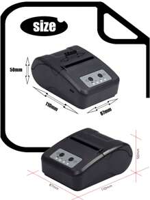 KEFAR Impresora Portátil Mini Oem Sin Tinta, Impresora Portátil De Mano Para Recibos Térmicos Inalámbrica Usb De Bolsillo - Negro - Ver 10