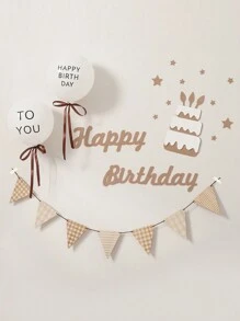 Birthday Party Decoration Balloon, Wall Decoration, Banner With Letters & Cake Topper Set, 1 Set/7pcs