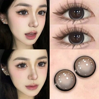 1 副彩色隐形眼镜黑色隐形眼镜 14.5 毫米软镜片可使用 6 个月万圣节服装角色扮演