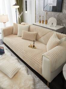 1只兔毛防護保暖直背沙發坐墊 - 棕色 - 查看 9