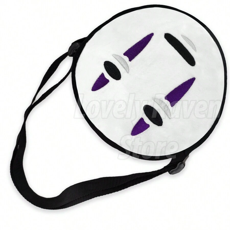 Sin cara Chihiro Bolsa tipo crossbody kawaii anime moda - Negro - Ver 1