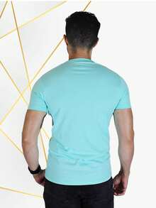 Playera para Hombre en Cuello V Verde Claro - Verde - Ver 4