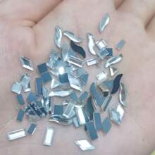 1box 6 Grids Flat Bottom Shaped Nail Art Rhinestones - Silver - View 3