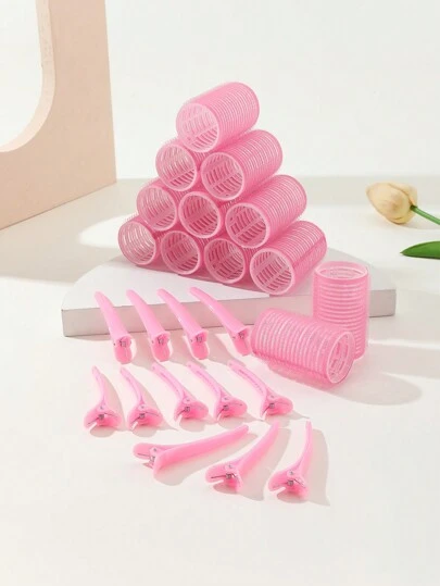 Hair Curlers Rollers, 12pcs Hair Rollers Self Grip Holding Curlers With 12pcs Alligator Hair Clips For Long Medium Short Thick Fine Thin Hair Bangs Volume Salon Hairdressing Curlers, Diy Hair Styles(PINK), Hair Rollers, Heatless Curls, Hair Curler, Hair Products And Accessories For Barber Salon Beauty Back To School, Travel Holiday Essentials, Hair Curlers Hair Curl, Christmas, Hair Curler, Rollers For Hair, Curly Hair Tools, Heatless Curlers, Curly Hair Brush, Hairdressing Equipment,Heatless Waves,Travel Essentials,Hairstyle,Hairdressing,Curly Hair,Hair Rollers,Hair Curler,Heatless Curl,Heatless Curls,Hair Curlers,Rollers,Hair Curl,Rollers For Hair,Curly Hair Tools,Hair Rollers,Hair Roller,Curls Diffuser,Hair,Travel,Hair Products,Hair Tools,Hair Stuff,Barber,Barber Accessories,Barbershop,Hairdressing Equipment