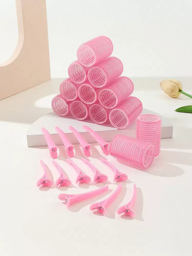 Hair Curlers Rollers, 12pcs Hair Rollers Self Grip Holding Curlers With 12pcs Alligator Hair Clips For Long Medium Short Thick Fine Thin Hair Bangs Volume Salon Hairdressing Curlers, Diy Hair Styles(PINK), Hair Rollers, Heatless Curls, Hair Curler, Hair Products And Accessories For Barber Salon Beauty Back To School, Travel Holiday Essentials, Hair Curlers Hair Curl, Christmas, Hair Curler, Rollers For Hair, Curly Hair Tools, Heatless Curlers, Curly Hair Brush, Hairdressing Equipment,Heatless Waves,Travel Essentials,Hairstyle,Hairdressing,Curly Hair,Hair Rollers,Hair Curler,Heatless Curl,Heatless Curls,Hair Curlers,Rollers,Hair Curl,Rollers For Hair,Curly Hair Tools,Hair Rollers,Hair Roller,Curls Diffuser,Hair,Travel,Hair Products,Hair Tools,Hair Stuff,Barber,Barber Accessories,Barbershop,Hairdressing Equipment - Pink - View 1
