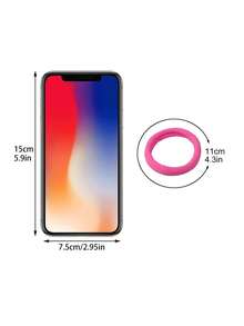 100 件优质简约全黑高弹力条纹小号 0.8-1.6 英寸发带 - 玫紅色 - 查看 5