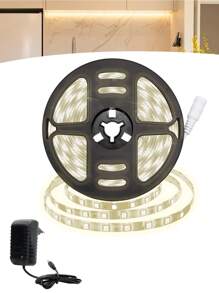 Fita Led 5050 Rolo 5 Metros 12v 300 Leds Ip20 + Fonte Branco Neutro - Preto - Visão 1
