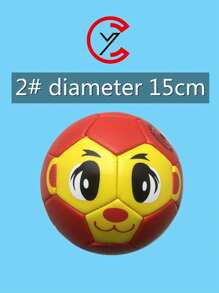 Pelota De Fútbol Tamaño 2 Con Patrón Y Color Aleatorio Con Aguja Y Red De Malla Para Entrenamiento Y Partidos, Diámetro Inflable De 15 Cm - Multicolor - Ver 3