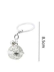 1pc Silver Alloy Bell Shaped Keychain With Hollow Out Design Ideal Valentine'S Day Gift For Girls To Hang On Backpacks Bag Accessories Gift Gift Accessories Decor For Teen Girls Women College Students Rookies & White-Collar Workers Key Chain Charms Car Accessories