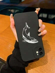 1入黑色鯊魚設計防震手機殼,適用於iphone - 彩色 - 查看 2