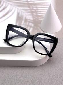 1 Pair Geometric Eyeglasses For Women - Black - View 4