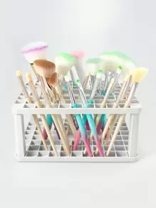 1pc74孔化妆刷收纳架方形多功能灯展示架桌面洗漱台展示架用于化妆刷收纳、书写笔收纳