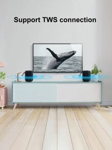 1入組黑色40W便攜音箱帶插卡槽和低音支撐真正無綫立體聲音箱 - 黑色 - 查看 11