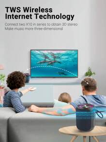 1入組黑色40W便攜音箱帶插卡槽和低音支撐真正無綫立體聲音箱 - 黑色 - 查看 7