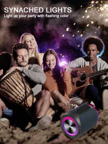 1入組黑色40W便攜音箱帶插卡槽和低音支撐真正無綫立體聲音箱 - 黑色 - 查看 5