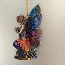 Colgante acrílico 2d para coche de bruja, decoración para Halloween, árbol de Navidad, hogar y mochila, 1 pieza - Multicolor - Ver 4