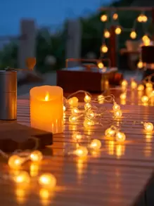 Christmas Decoration Fairy Lights Led Outdoor Camping Ambience Lights, Mini Bulbs, Canopy, Tent, Stall, Colorful, Flashing, Starry Lights - Yellow - View 6