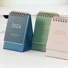 MU XIAO 2024 Mini Desk Calendar, Simple Style, Solid Color - Navy Blue - View 6