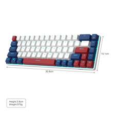 MageGee Box 60% Gaming Mechanical Keyboard Wired Game Keyboard Blue/Red Switch Type-C 68 Key LED Backlit Mini Compact Keyboard Laptop Tablet Games -Red Switch - Blue and White - View 8