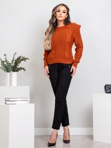 Women Sweaters - 鏽棕色 - 查看 8