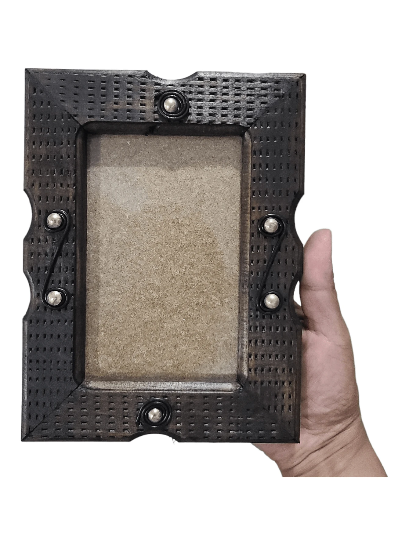 Marco Portaretrato Para Fotografías Decoración Rustico en Madera Modelo Rustico Chico - Marrón - Ver 1