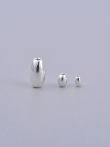 10入組時尚925純銀橄欖桶形散珠,手工diy手鍊、項鍊,送給朋友的禮物,手工藝愛好者必備