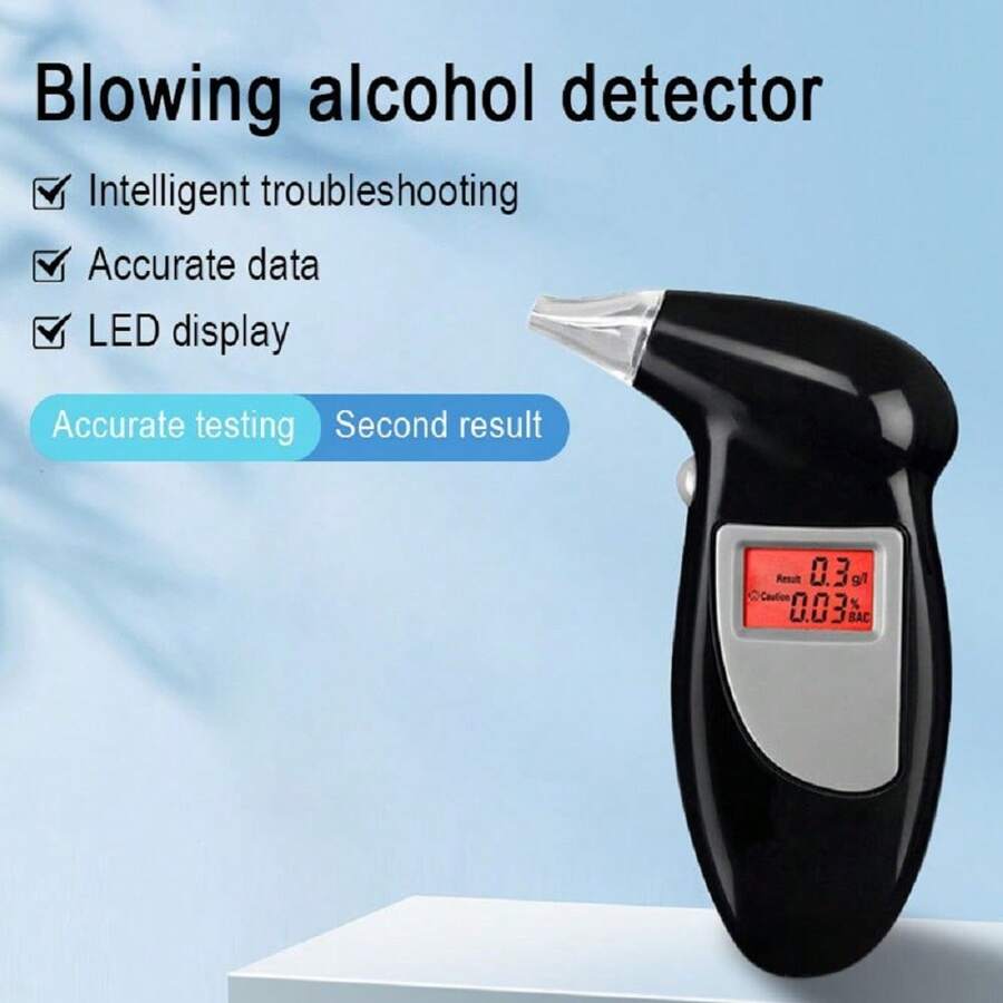 Vehicle Breathalyzer Blowing Digital Display No Backlight Without