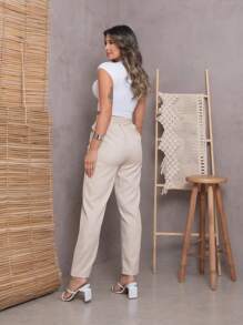 Women Pants - Beige - View 3