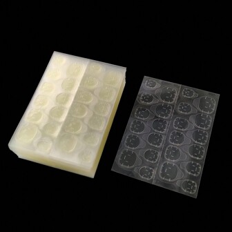 50張/1200入組超黏性果凍膠指甲貼紙，防水且薄型黏貼片自製DIY