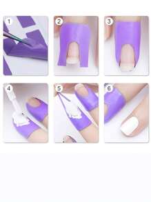 Clips De Protección De Pintauñas, Cinta Adhesiva Desechable, Pegatina Laquer Guad Protector Para Piel De Uñas, Herramienta Para Dedos De Manicura - Morado - Ver 3