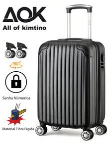 Mala De Bordo Viagem Nacional Internacional Com 4 Rodas 360º 10 kg Com Trava De Encaixe, Dupla Zíper Com Expansão, Divisório Interno, Envio Cor Aleatória - Multicolorido - Visão 1