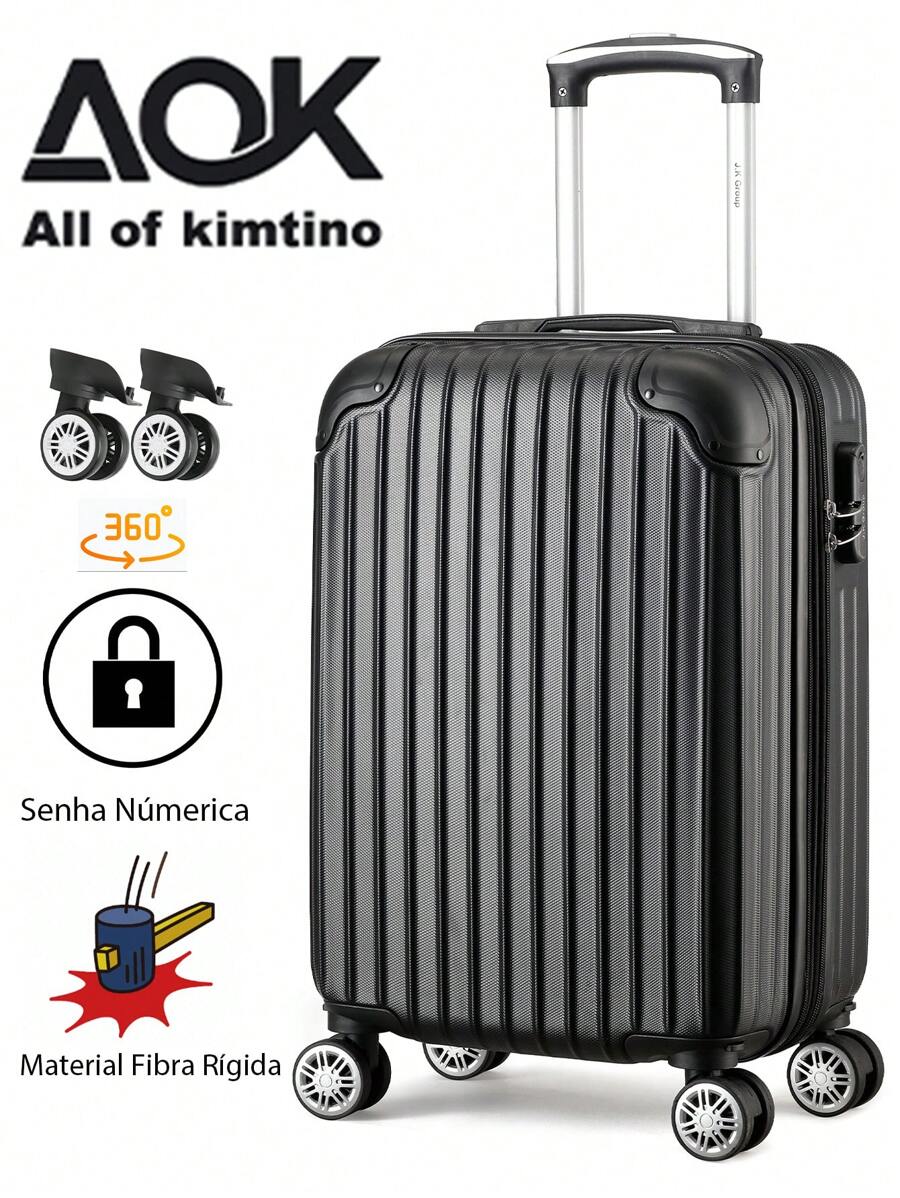 Mala De Bordo Viagem Nacional Internacional Com 4 Rodas 360º 10 kg Com Trava De Encaixe, Dupla Zíper Com Expansão, Divisório Interno, Envio Cor Aleatória - Multicolorido - Visão 1