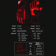 suomy 摩托车手套 防风防水手套 摩托车骑行手套 触屏摩托车越野手套 冬季 - 黑色 - 查看 7
