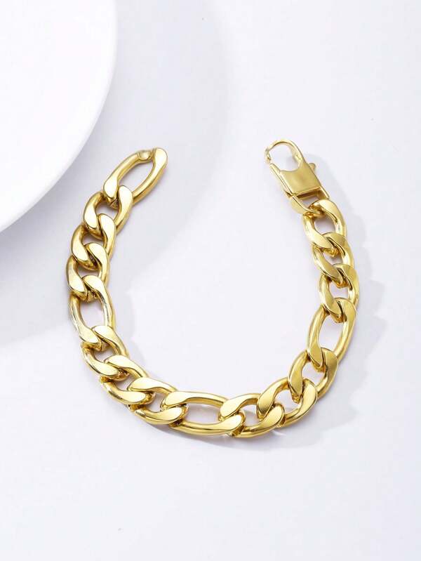 1 Pc Boys Girls Punk Hip Hop 1:3 NK Chain Golden Bracelet For Kids Street Jewelry For Children Birthday Gift