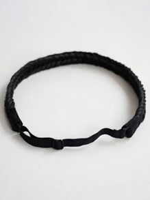 2片合成假髮髮結黑色髮結隱藏頂冠假髮無痕頭帶女性髮結頭帶日常穿戴假髮頭帶髮結晚會假髮頭帶 - 黑色 - 查看 7