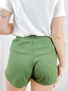 Women Shorts - 軍綠色 - 查看 2