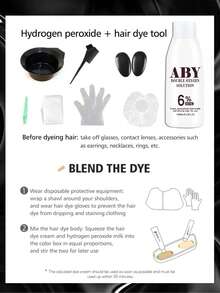 5 Piezas/set Agente De Tinte Para Cabello Azul Para Uso Doméstico O Diario - negro natural - Ver 10