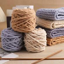 4pcs White Soft & Warm Knitting Yarn For Diy, Scarf, Comfortable Thick Knitting & Crocheting Supplies - White - View 5